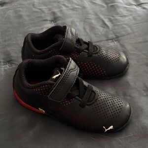 Puma Kids Sneakers in Black with Red Accents